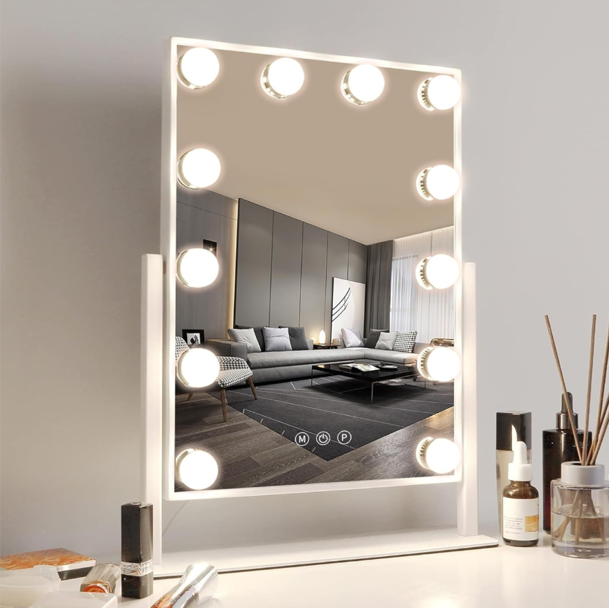 Lustro do makijażu z LED, lusterko z podswietleniem Biały 41 cm/30 cm BELLA