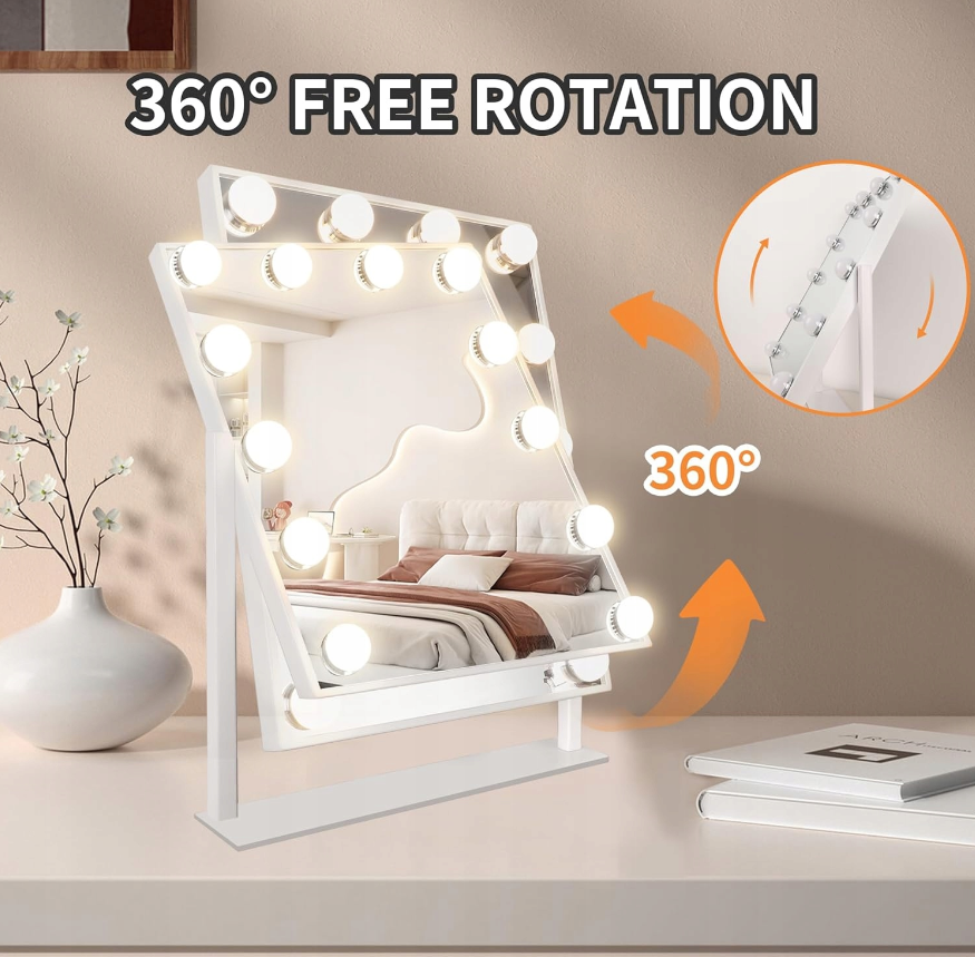 Lustro do makijażu z LED, lusterko z podswietleniem Biały 41 cm/30 cm BELLA