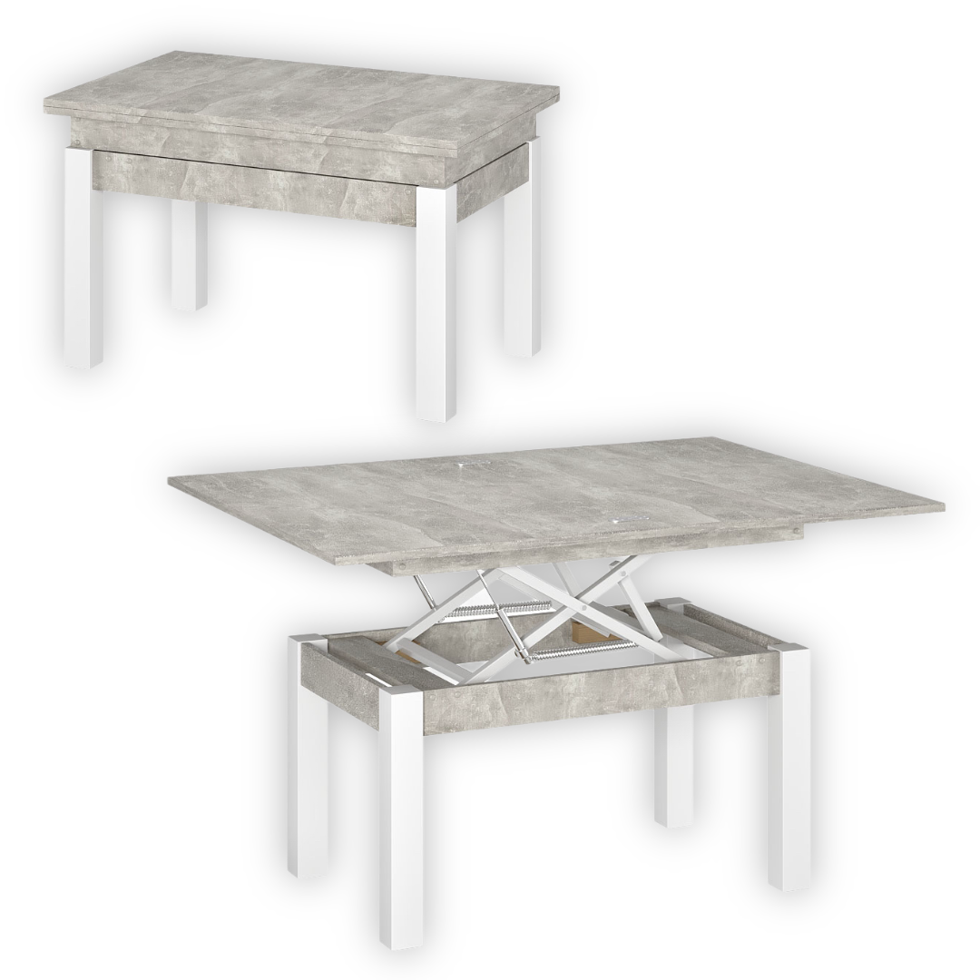 Ławostół B-fly 90*60/120 - Beton jasny / Biały