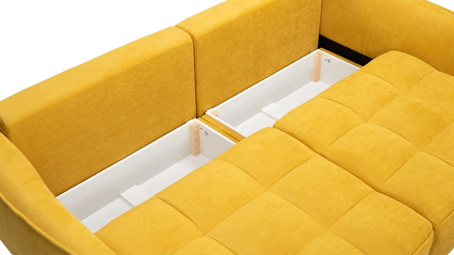 Sofa rozkładana BOOM Kanapa Funkcja Spania Pojemnik Nowoczesna 3 Osoby