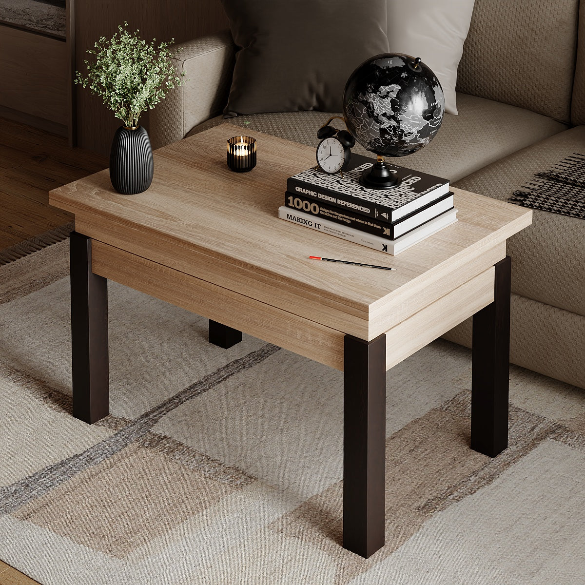 Ławostół B-fly 90*60/120 - Dąb Sonoma / Wenge