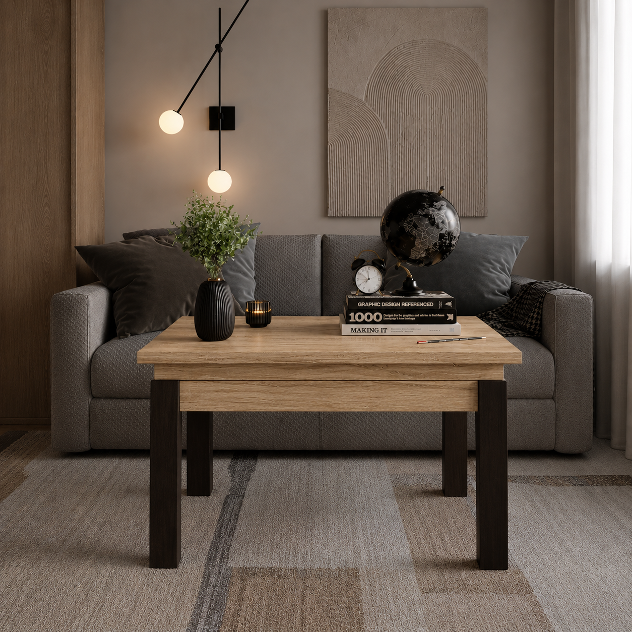 Ławostół B-fly 90*60/120 - Dąb Sonoma / Wenge