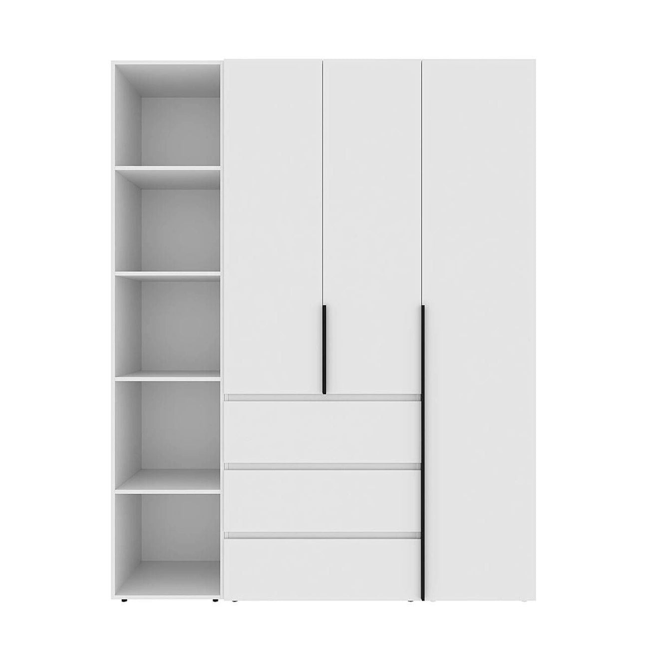 SZAFA UCHYLNA AVERON 8 160 cm DUŻA GARDEROBA 3-drzwiowa z szufladami Biały