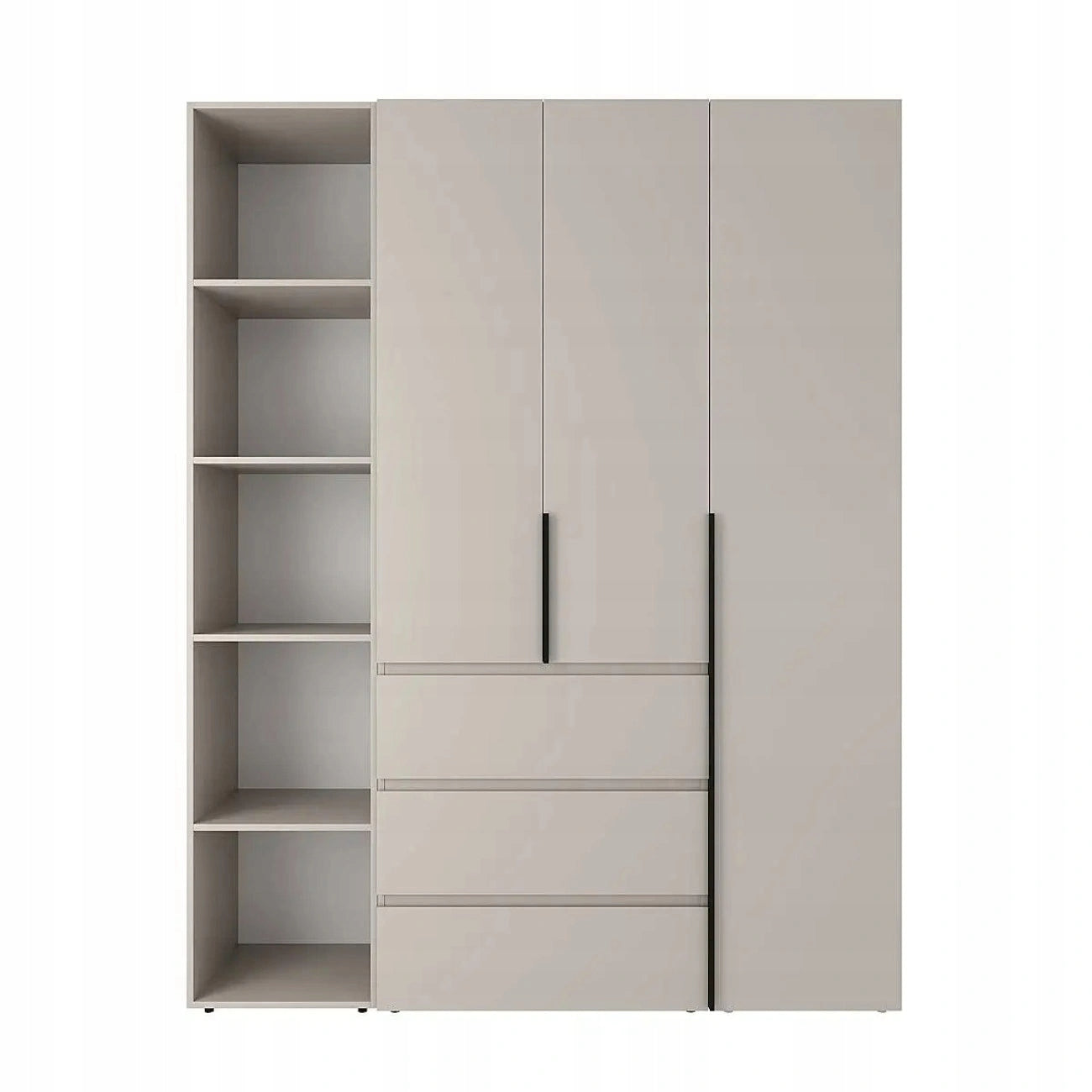SZAFA UCHYLNA AVERON8 160 cm DUŻA GARDEROBA 3-drzwiowa z szufladami Kaszmir