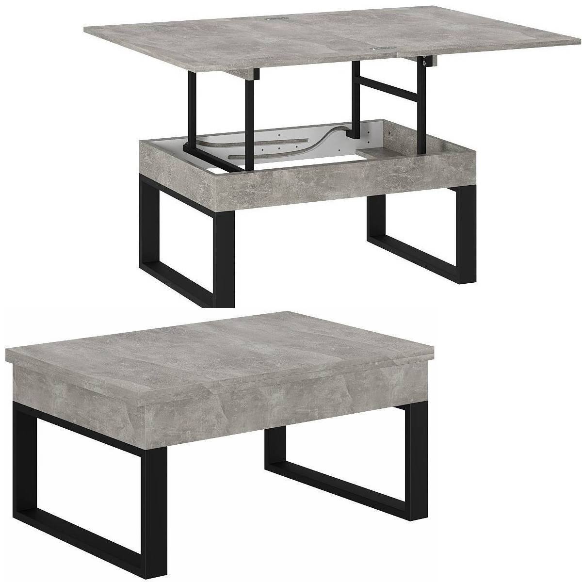 Ława rozkładana podnoszona Domero 120×88 Beton jasny — Wysyłka 03.10.26