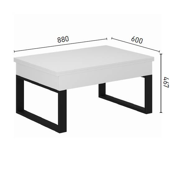 Ława rozkładana podnoszona Domero 120×88 Biały — Wysyłka 03.10.26