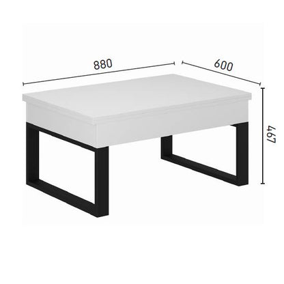 Ława rozkładana podnoszona Domero 120×88 Biały — Wysyłka 03.10.26