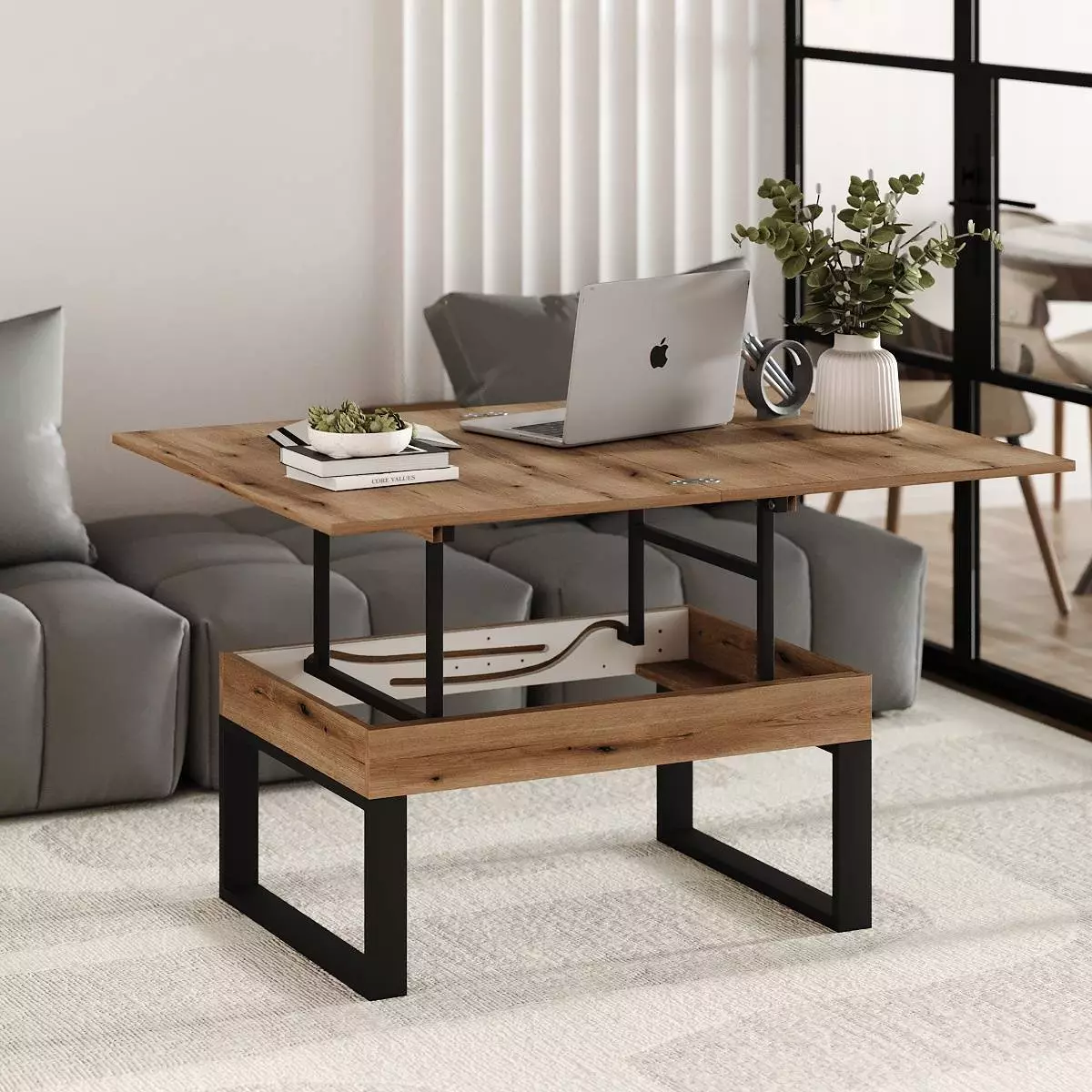 Ława rozkładana podnoszona Domero 120×88 Dąb Evoke Coast — Wysyłka 03.10.26