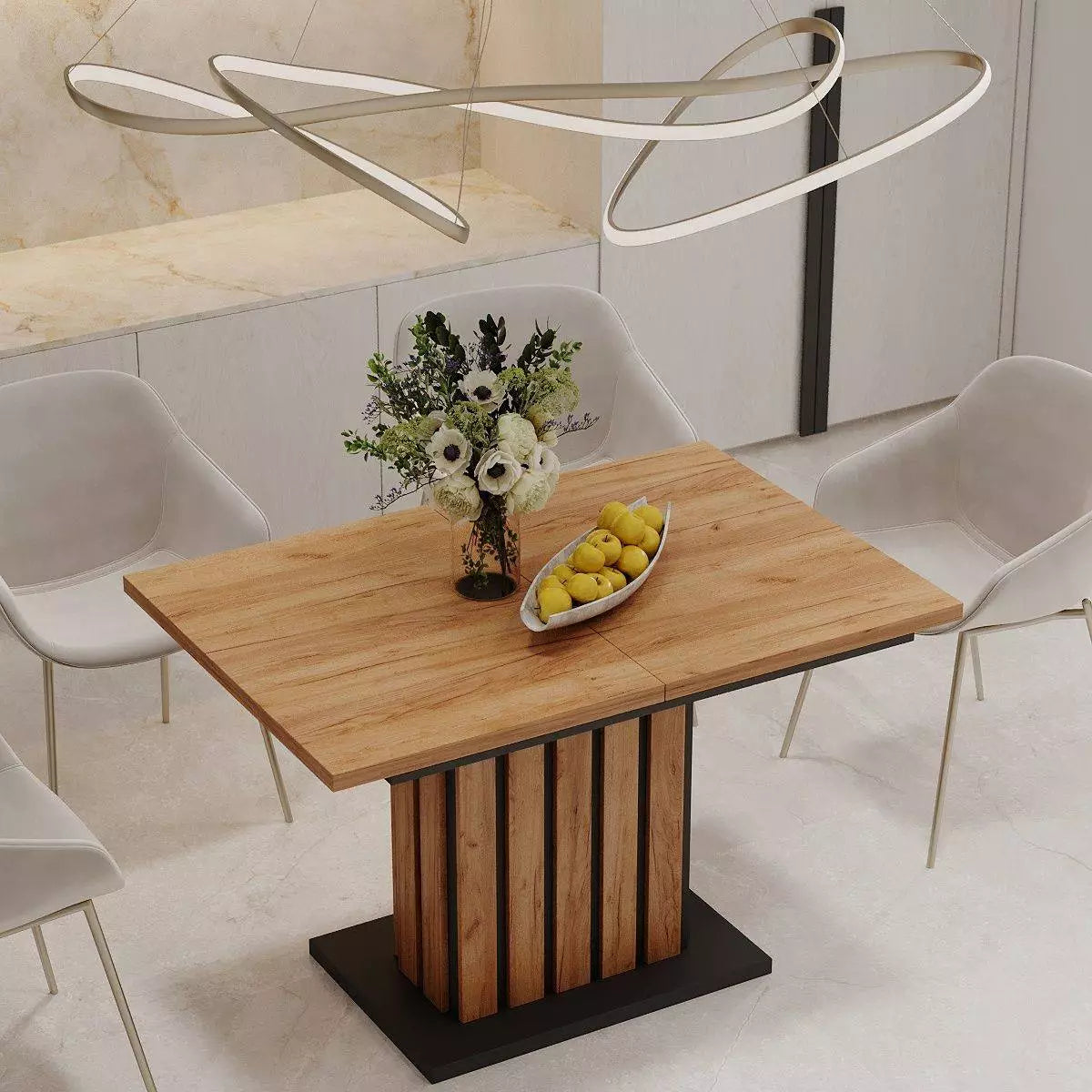 Stół rozkładany Oxford 120(160)×75×82 Dąb Craft Złoty/Grafit