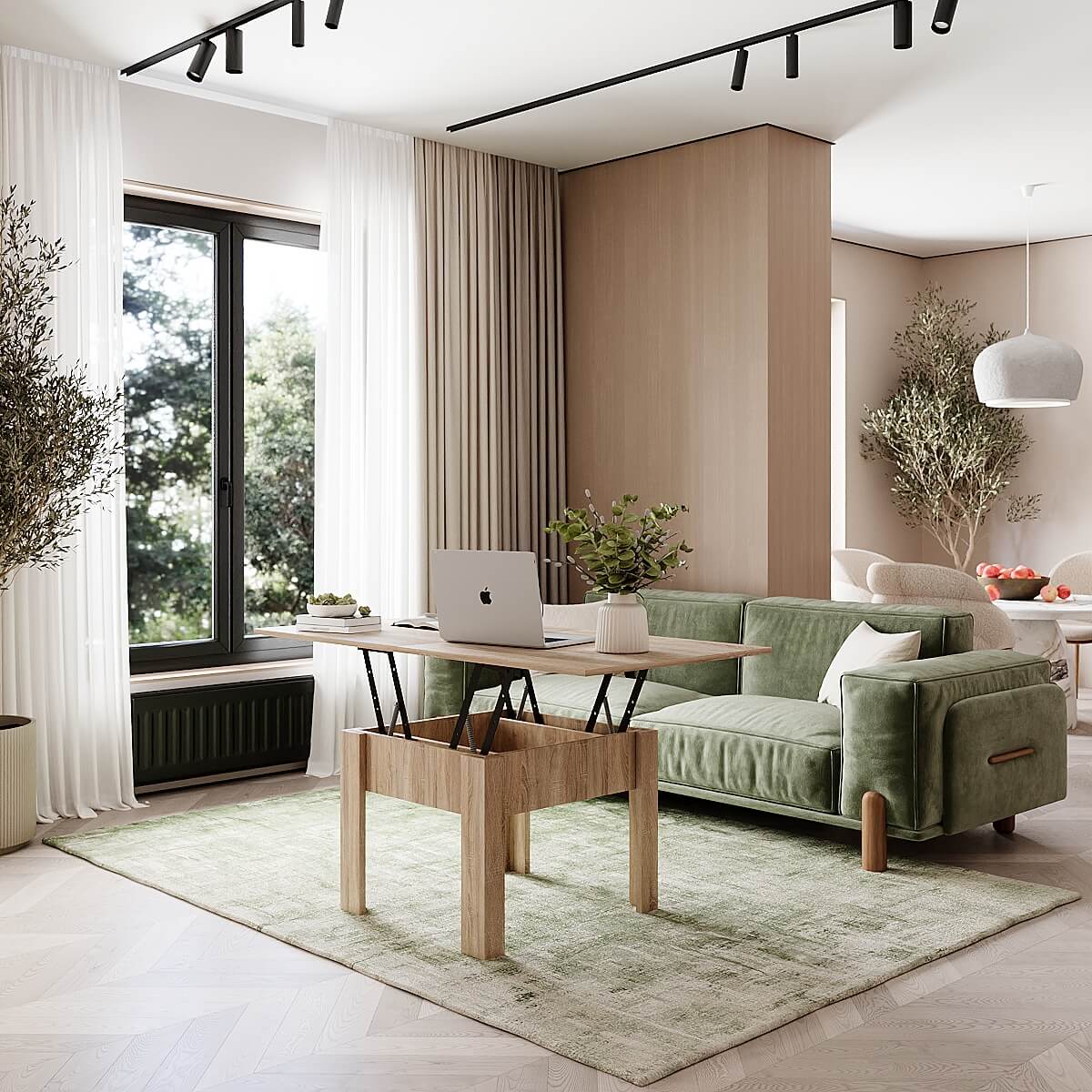 Nowoczesny ławostół rozkładany Comfort 70×70/140 Dąb Sonoma