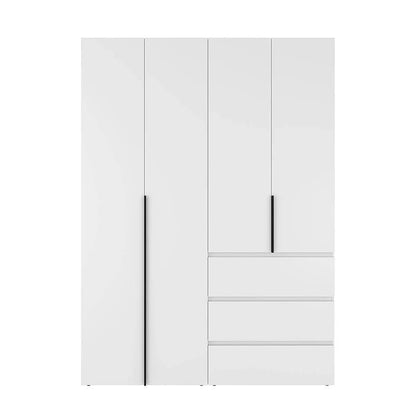 Szafa czterodrzwiowa z 3 szufladami Averon №5 160x220x50 cm Biały