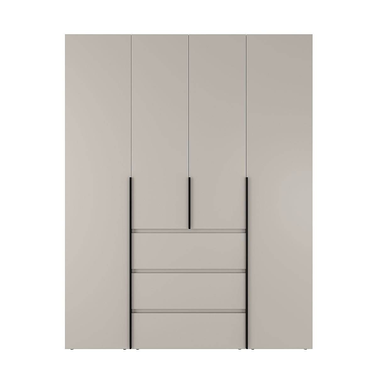 Szafa czterodrzwiowa z 3 szufladami Averon №1 160x220x50 cm Kaszmir