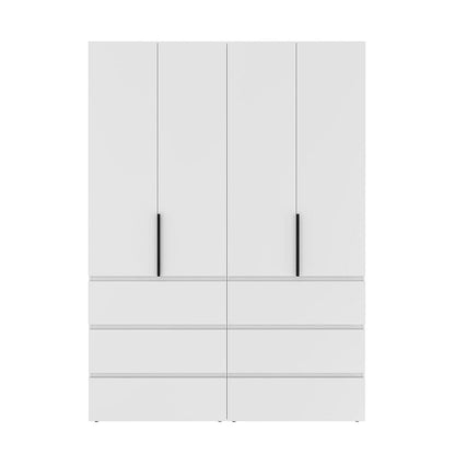 Szafa czterodrzwiowa z 6 szufladami Averon №10 160x220x50 cm Biały