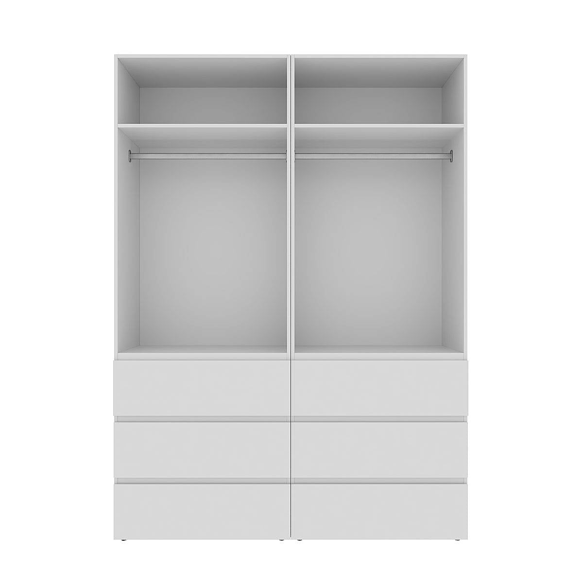 Szafa czterodrzwiowa z 6 szufladami Averon №10 160x220x50 cm Biały
