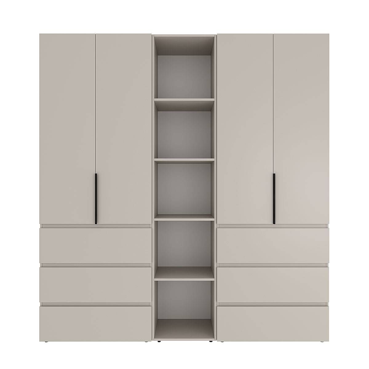 Szafa czterodrzwiowa z 6 szufladami i 5 półkami Averon №6 200x220x50 cm Kaszmir