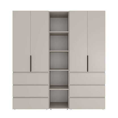 Szafa czterodrzwiowa z 6 szufladami i 5 półkami Averon №6 200x220x50 cm Kaszmir