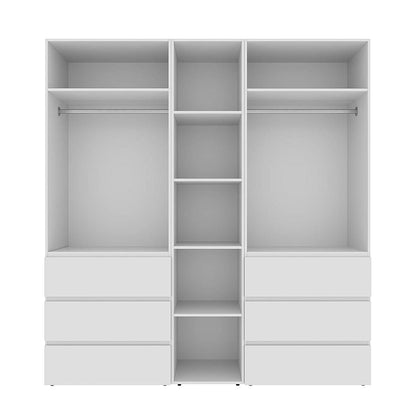 Szafa czterodrzwiowa z 6 szufladami i 5 półkami Averon №6 200x220x50 cm Biały