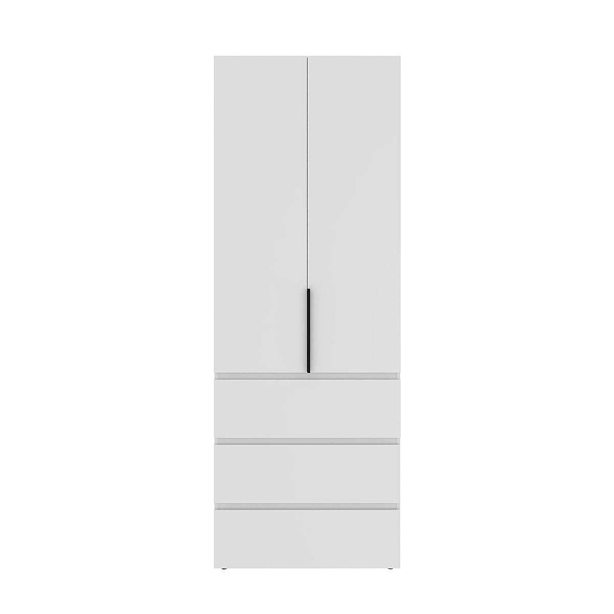 Szafa czterodrzwiowa z 6 szufladami i 5 półkami Averon №6 200x220x50 cm Biały