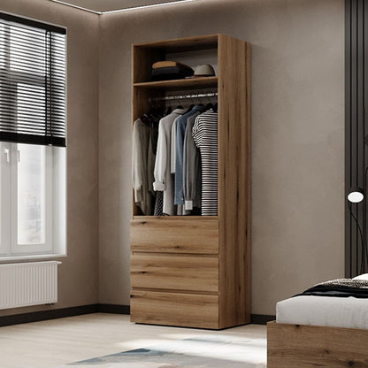 Szafa dwudrzwiowa z 3 szufladami Averon №22 80x220x50 cm Dąb Evoke Coast