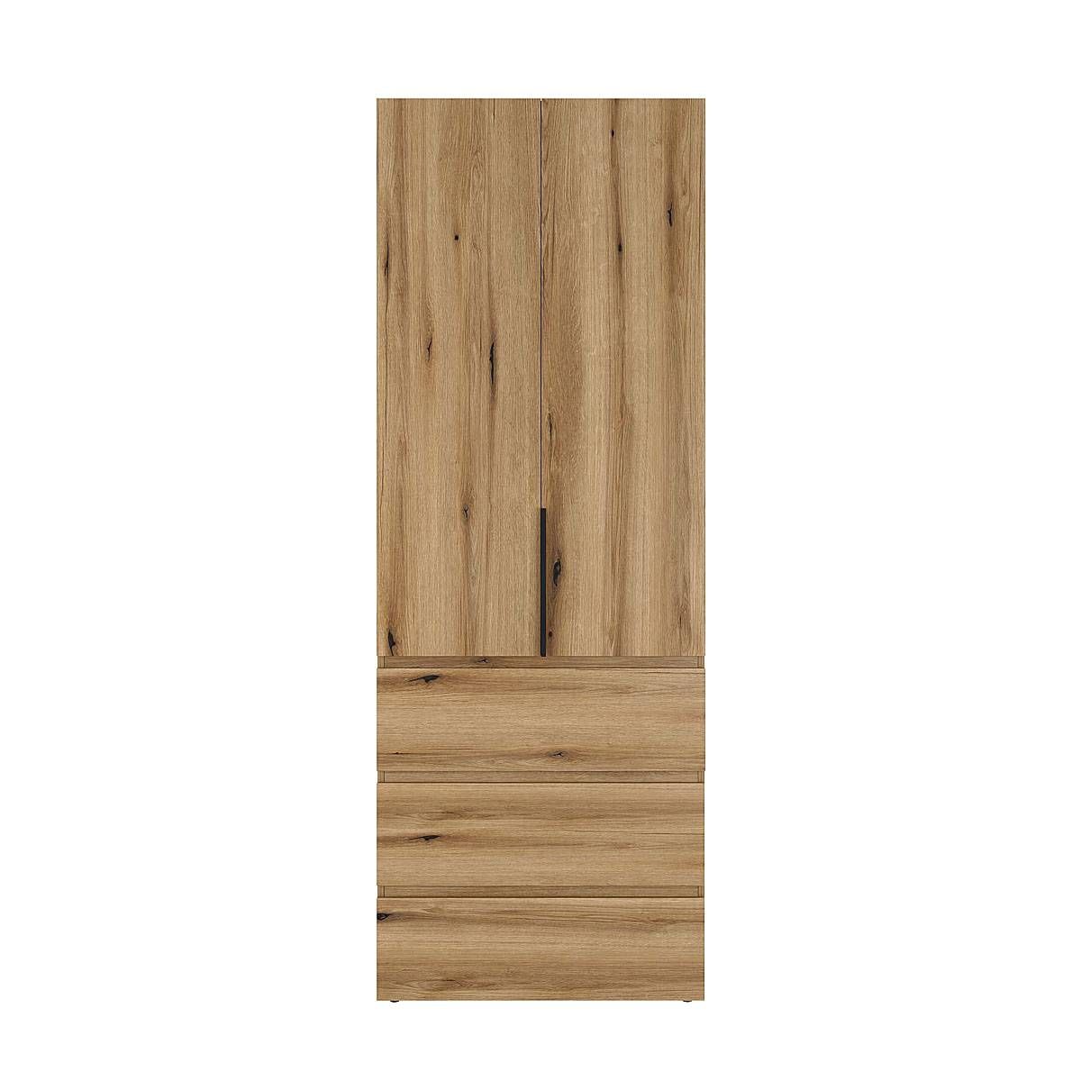 Szafa dwudrzwiowa z 3 szufladami Averon №22 80x220x50 cm Dąb Evoke Coast