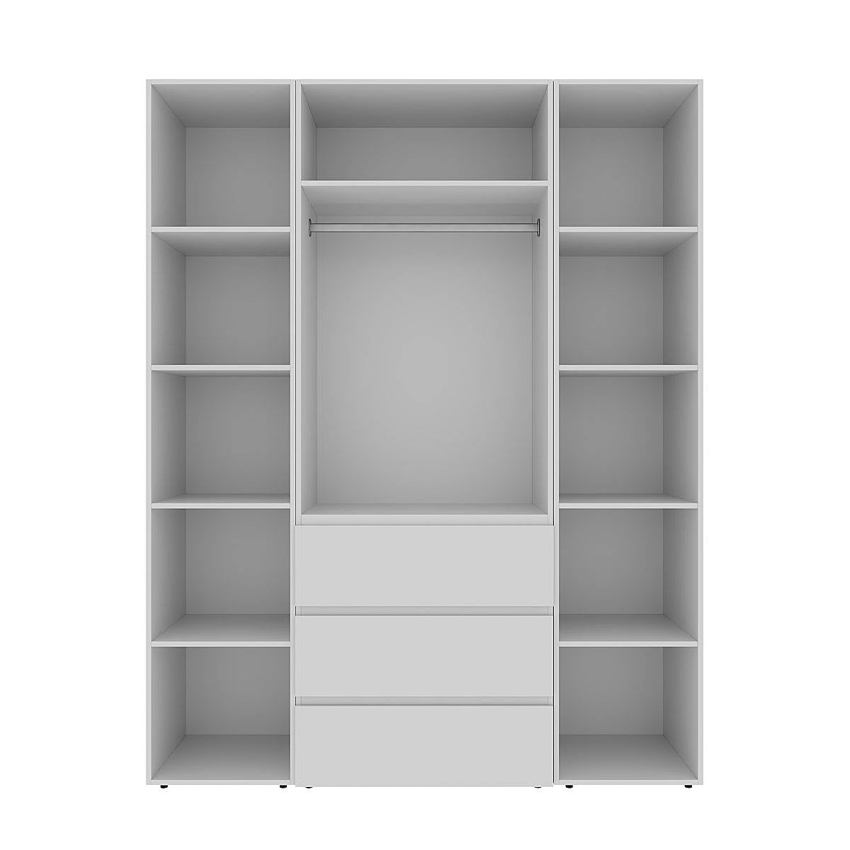 Szafa dwudrzwiowa z 3 szufladami i 10 półkami Averon №9 160x220x50 cm Biały