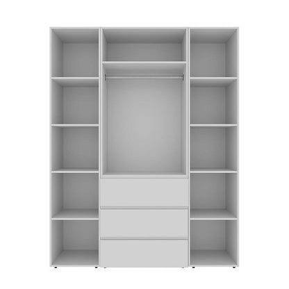 Szafa dwudrzwiowa z 3 szufladami i 10 półkami Averon №9 160x220x50 cm Biały
