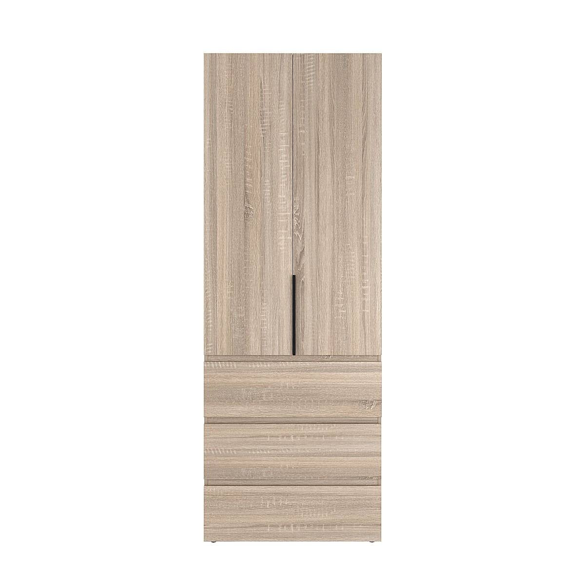 Szafa dwudrzwiowa z 3 szufladami i 10 półkami Averon №9 160x220x50 cm Dąb Sonoma