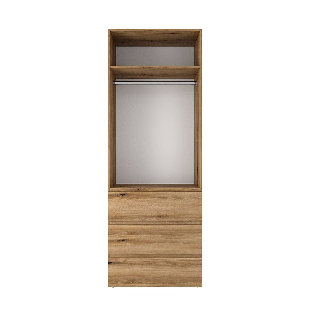 Szafa dwudrzwiowa z 3 szufladami i 5 półkami Averon №7 120x220x50 cm Dąb Evoke Coast