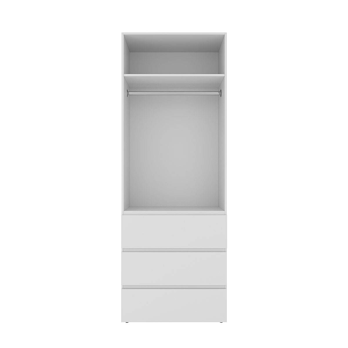 Szafa dwudrzwiowa z 3 szufladami i 5 półkami Averon №7 120x220x50 cm Biały