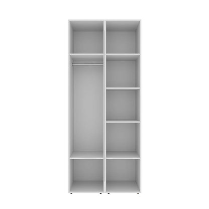 Szafa dwudrzwiowa z drążkiem na ubrania i półkami Averon №13 80x220x50 cm Biały