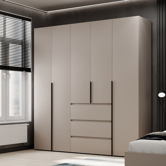 Szafa pięciodrzwiowa z 3 szufladami Averon №4 200x220x50 cm Kaszmir