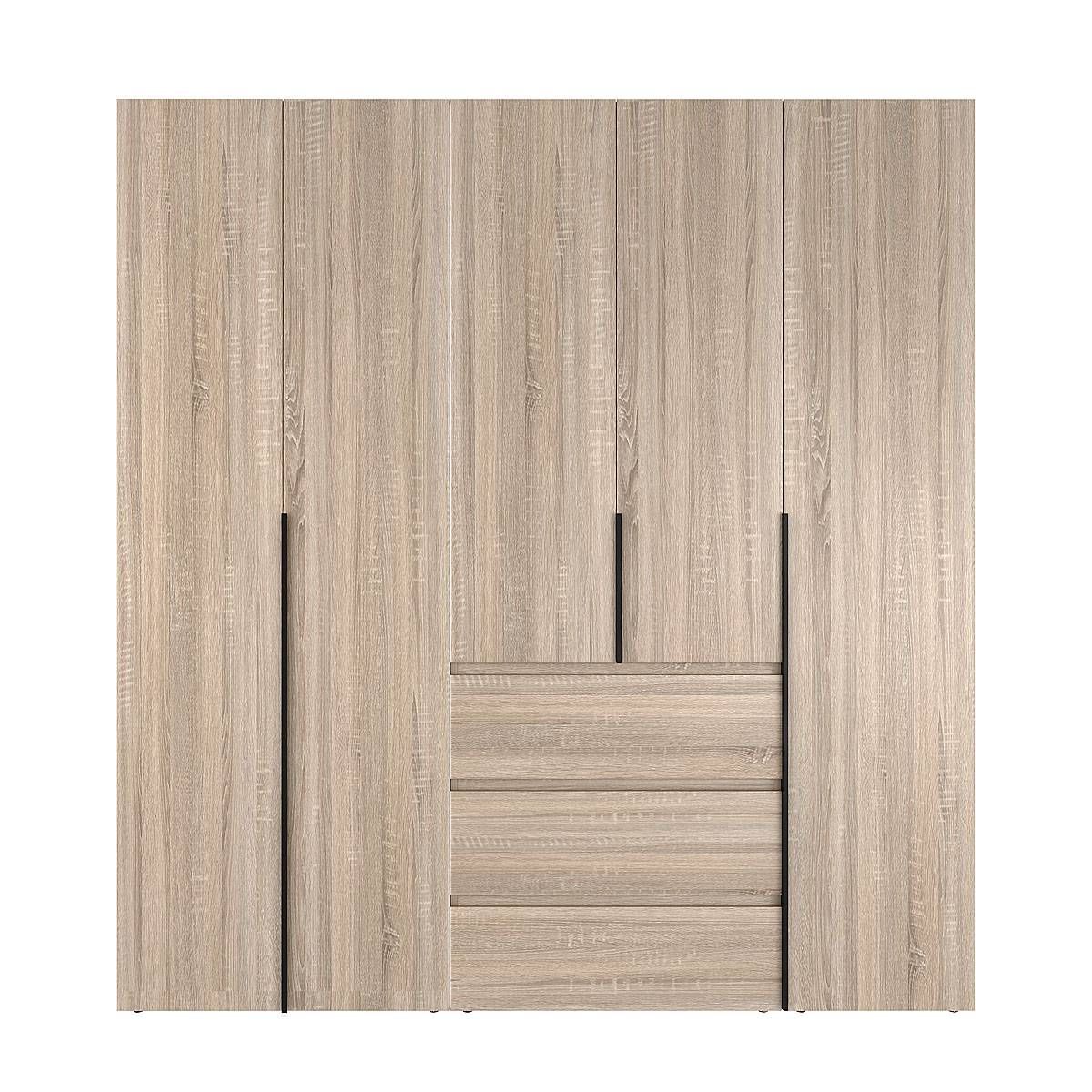 Szafa pięciodrzwiowa z 3 szufladami Averon №4 200x220x50 cm Dąb Sonoma
