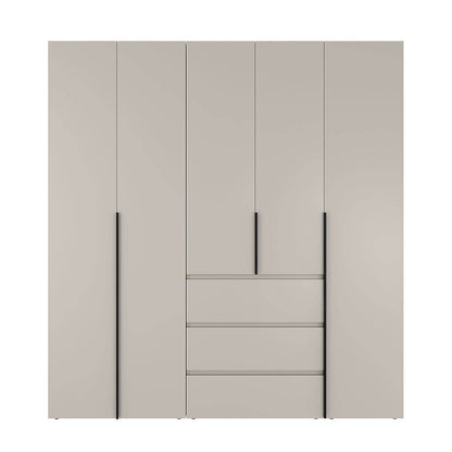 Szafa pięciodrzwiowa z 3 szufladami Averon №4 200x220x50 cm Kaszmir