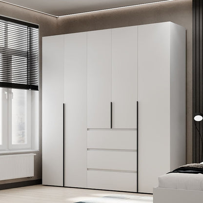 Szafa pięciodrzwiowa z 3 szufladami Averon №4 200x220x50 cm Biały