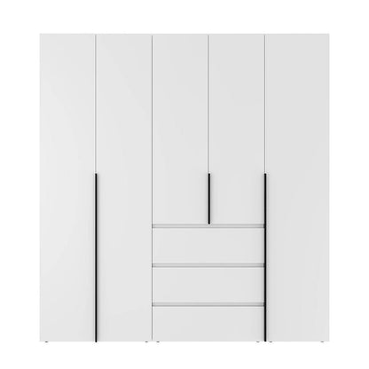 Szafa pięciodrzwiowa z 3 szufladami Averon №4 200x220x50 cm Biały