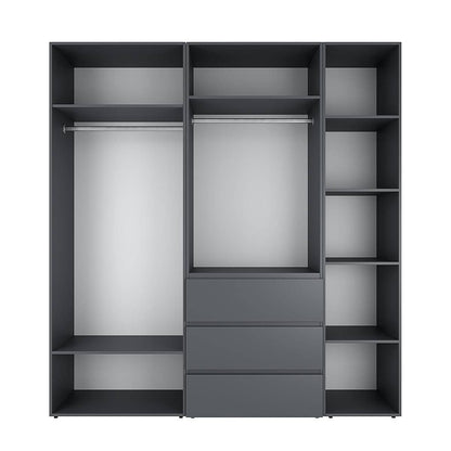 Szafa pięciodrzwiowa z 3 szufladami Averon №4 200x220x50 cm Grafit