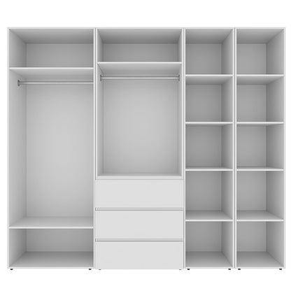 Szafa pięciodrzwiowa z 3 szufladami i 5 półkami Averon №14 240x220x50 cm Biały