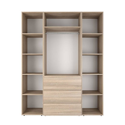 Szafa trójdrzwiowa z 3 szufladami i 5 półkami Averon №8 160x220x50 cm Dąb Sonoma