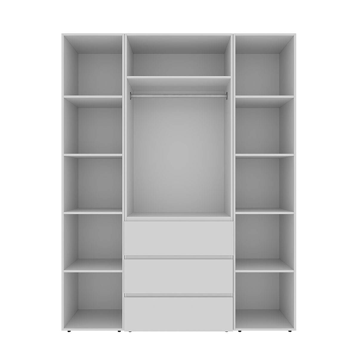 Szafa trójdrzwiowa z 3 szufladami i 5 półkami Averon №8 160x220x50 cm Biały