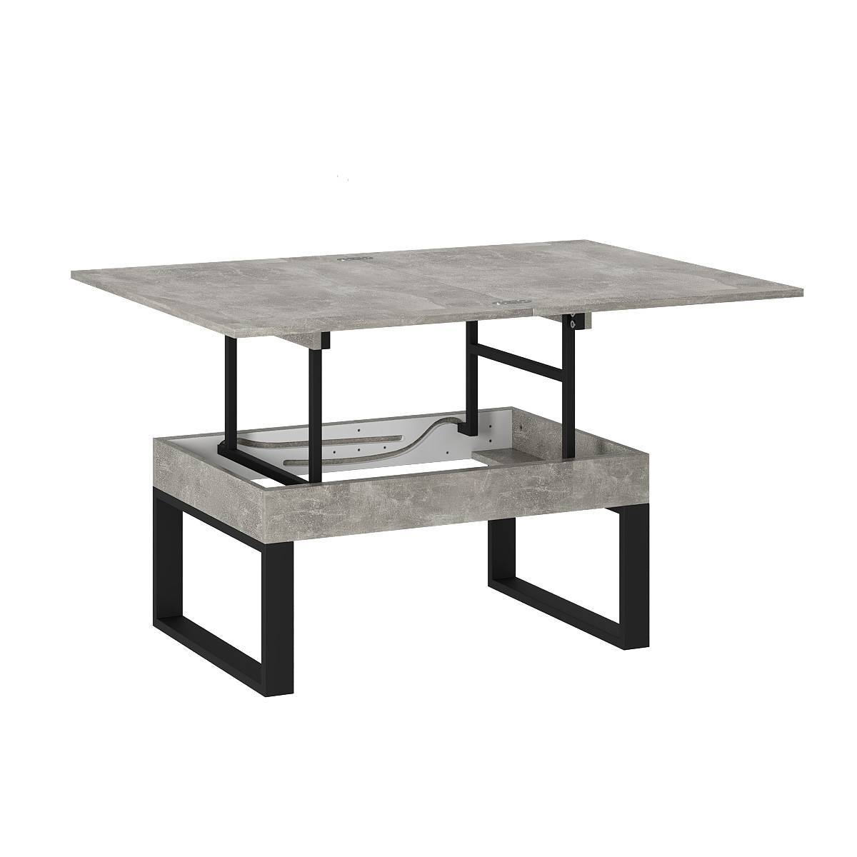 Ława rozkładana podnoszona Domero 120×88 Beton jasny — Wysyłka 03.10.26