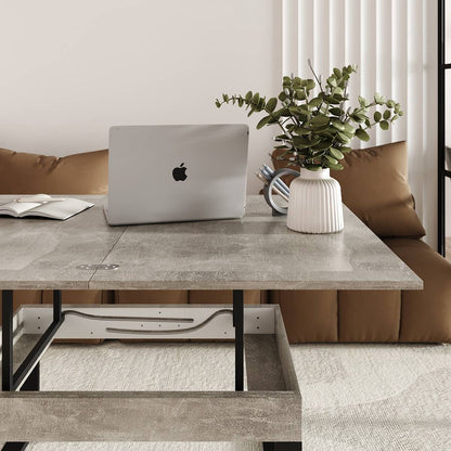 Ława rozkładana podnoszona Domero 120×88 Beton jasny — Wysyłka 03.10.26