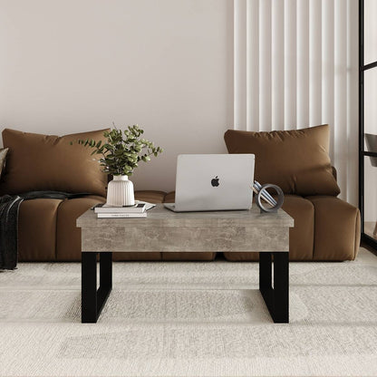 Ława rozkładana podnoszona Domero 120×88 Beton jasny — Wysyłka 03.10.26