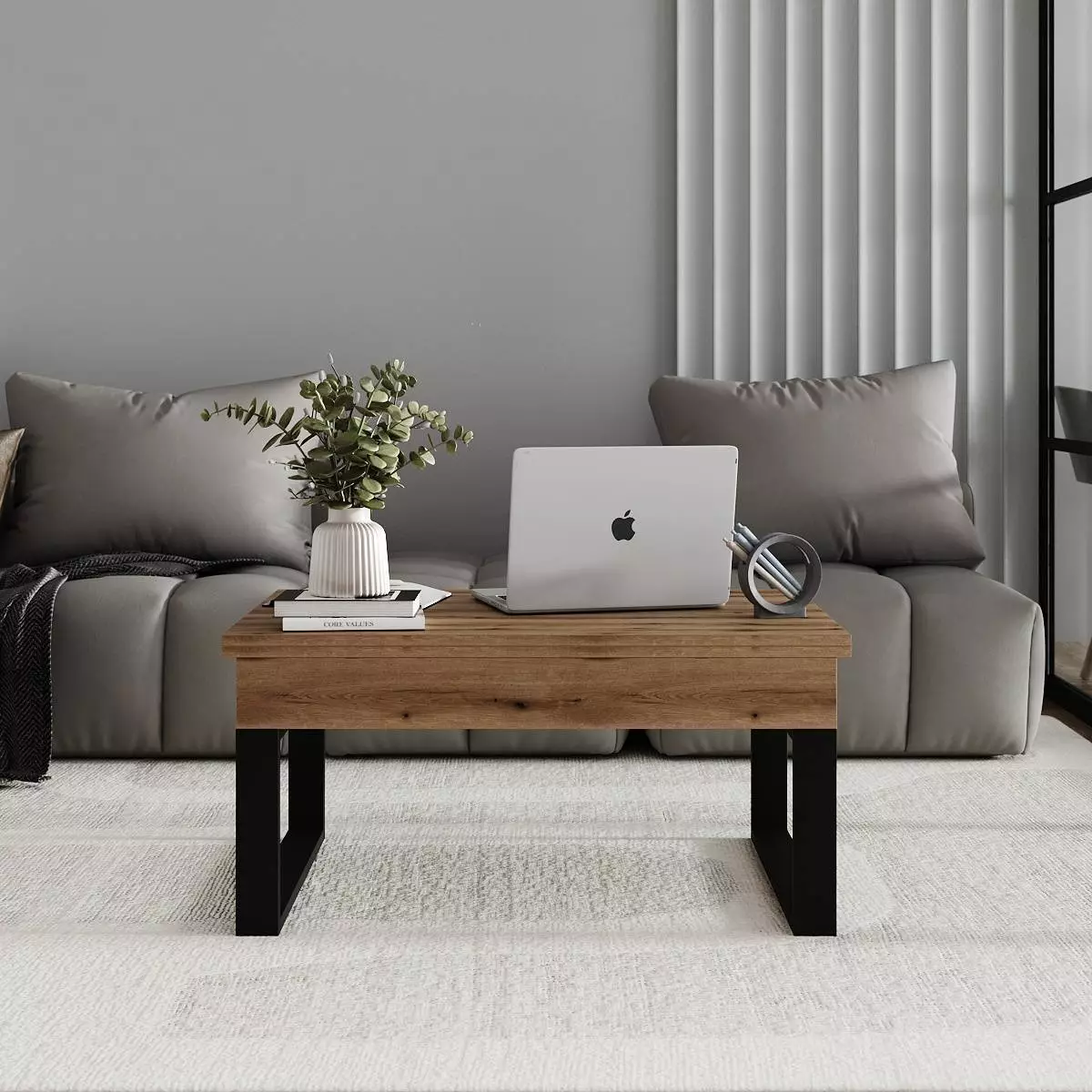 Ława rozkładana podnoszona Domero 120×88 Dąb Evoke Coast — Wysyłka 03.10.26